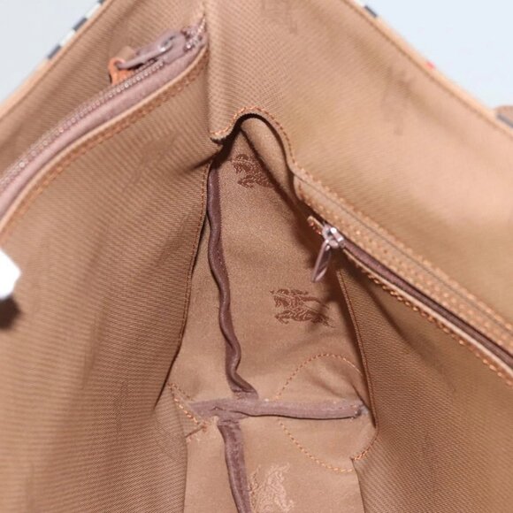 BURBERRY Nova Check Tote Bag Canvas Beige Auth 124112 - Picture 11 of 16